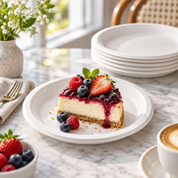 Assiettes à dessert en bagasse de canne à sucre compostables et biodégradables de 7 pouces pour gâteaux, amuse-gueules, mariages et fêtes (vente en gros)
