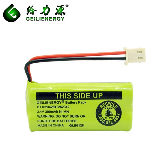 2.4V 300mAh NiMH Rechargeable Battery Pack for Cordless Phones - Customizable AAA Cells (BT162342/BT262342)