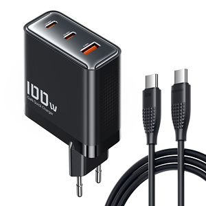 Toocki <span class=keywords><strong>100W</strong></span> GaN <span class=keywords><strong>Chargeur</strong></span> Rapide 3 Ports 2USB-C 1USB-A <span class=keywords><strong>Chargeur</strong></span> Mural PD 3.0 pour Ordinateur Portable Tablette Téléphone Max <span class=keywords><strong>100W</strong></span> Sortie Smart Power - Product Image 1