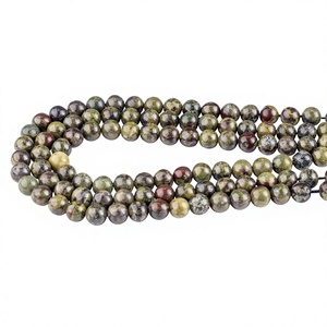 Natural African Bloodstone 8mm Round Gemstone <b>Beads</b> 45-48 <b>Beads</b> Strand for Jewelry Making Wholesale - Product Image 3