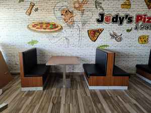 Mesa de Comedor con Sillas de Madera Estándar, Tapizadas en PU Rojo, para Restaurante de Comida Rápida, Estilo Moderno <span class=keywords><strong>y</strong></span> Contemporáneo - Product Image 6