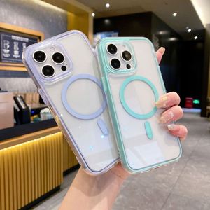 Coque de protection pour téléphone avec charge sans fil de luxe pour iPhone 16 15 14 13 12 11 Pro Max Plus, coque de protection magnétique transparente - Product Image 6