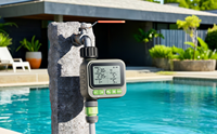 Temporizador Digital para Riego de Jardín con 3 Programas Independientes, Fácil Operación, Puertos Dobles y Sensor de Lluvia