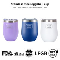 Gobelet isotherme personnalisé 12oz anti-fuite, gourde d'eau, tasses à café avec couvercles, gobelet à vin en acier inoxydable