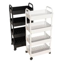 Chariot de Rangement en Plastique à Roulettes pour Toilettes, Étagère Mobile de Sol 5 Niveaux pour Salon et Snacks, Rangement Domestique Polyvalent et Portable
