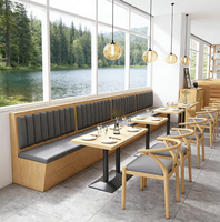 Luxuriöse Gastronomie-Möbel: Diamant-Gestepptes Leder-Sitzbank-Set mit Tisch und Stühlen für Buffet, Restaurant und Café