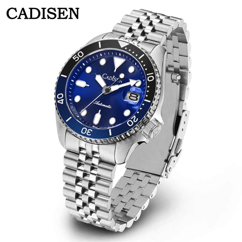 CADISEN Orologio Meccanico Automatico Uomo – 46 Mm, Acciaio Inox, Movimento Giapponese NH35A, Impermeabile 100m, Luminoso