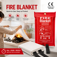 Couverture anti-feu en fibre de verre 1m x 1m, couverture de sécurité incendie d'urgence pour la maison et la cuisine, suppression des incendies, CE EN1869
