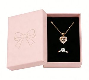 Factory Wholesale Exquisite Blue pink Rigid Rectangle Paper Jewelry <b>Boxes</b> Gift <b>Boxes</b> Engagement <b>Ring</b> <b>Boxes</b> Can Be Customized - Product Image 6
