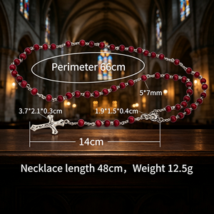 Blanco La San Judas Rojos Niños avec San Benito, en gros, de roses aux tons terreux, Israël, chapelet catholique haut de gamme - Product Image 1