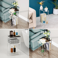 Étagère de présentation en acrylique transparent à 3 niveaux pour café, thé, artisanat, décoration intérieure, pour canapé, salon, chambre et salle de bain