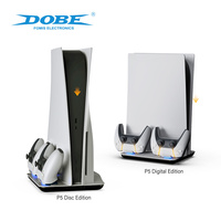 Support vertical de charge et de refroidissement DOBE pour PS5/Slim/Pro avec ventilateur intégré pour manettes DualSense – Accessoires de jeu