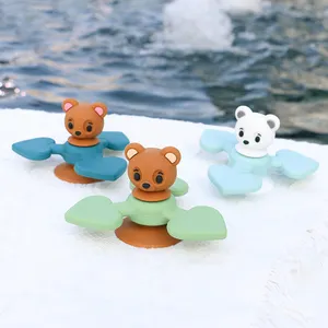 Silicone Cartoon Anxiety Relief High Speed Fidget Spinner Fingertip Gyroscope Fidget Toy Bear Shape Children Soft BPA Free