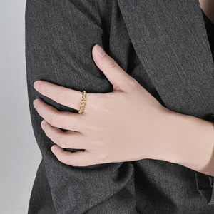 Women's 18K Gold Plated Titanium Steel <b>Ring</b> Pyramid Shape Daily Wear Fashion Jewelry - Product Image 3