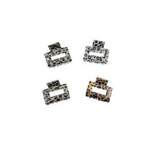 Pinza de Pelo Cuadrada de 6 cm con Estampado de Leopardo - Product Image 1