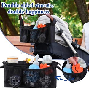 Bolsa Organizadora Universal <span class=keywords><strong>para</strong></span> Cochecito de Bebé, Portavasos Aislado, Bolsillos con Cremallera, Almacenamiento <span class=keywords><strong>para</strong></span> Teléfono, Correas Ajustables, Impermeable - Product Image 4