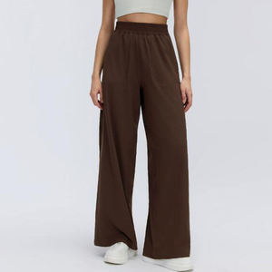 Nuevos pantalones de pierna ancha con cordón y cintura alta, holgados y transpirables, de pierna recta, informales. - Product Image 2