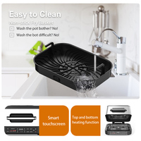 Friteuse à air électrique multifonctionnelle carrée en acier inoxydable 8L, surface antiadhésive, fonctions de rôtissage, de cuisson et de cuisson au four pour un usage domestique