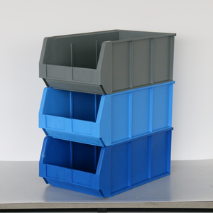 Boîtes de rangement empilables carrées en PP vierge pour la cueillette de pièces d'entrepôt industriel - Product Image 5