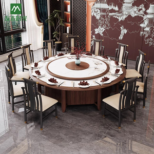Juego de muebles de comedor para Suite de Hotel, mesa de comedor redonda con tocadiscos automático y <span class=keywords><strong>Lazy</strong></span> <span class=keywords><strong>Susan</strong></span> para uso doméstico o de Villa - Product Image 2