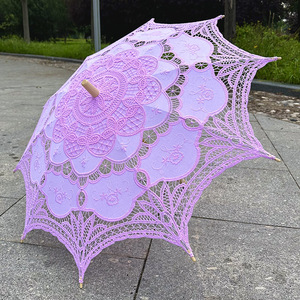 LOTUS Parasol en <span class=keywords><strong>dentelle</strong></span> parapluie Vintage mariage nuptiale noir violet parapluie en <span class=keywords><strong>dentelle</strong></span> pour la décoration Photo Tea Party taille adulte coton - Product Image 6