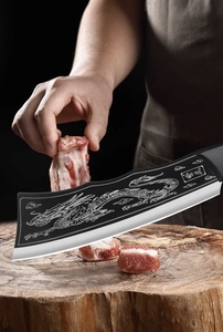 Coltello Professionale da Macellaio - Mannaia Cinese con Motivo a Drago per Cucina, Ristorante e Uso Esterno 41D10 - Product Image 6