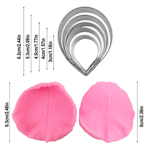 Moule à pâtisserie en sucre de qualité alimentaire, 7 pièces, pour biscuits, gâteaux, rose et <span class=keywords><strong>pivoine</strong></span>, pour la décoration de gâteaux, outils de pâtisserie - Product Image 2