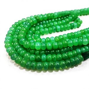 Perles de chrysoprase naturel, chalcédoine menthe, rondelles simples de 8 mm, vendues par brin de 8 pouces de long - Product Image 1