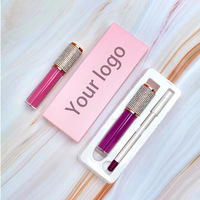 Kit de Labios 2 en 1 de Doble Punta con Etiqueta Privada al por Mayor, Tubo con Diamantes de Imitación, Delineador de Labios Mineral Mate, Lápiz Labial Líquido Impermeable y Antiadherente