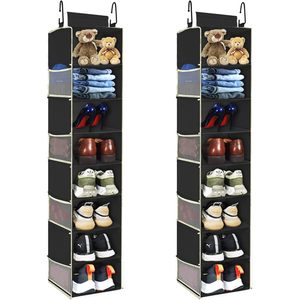 1 Pack Hanging <b>Shoe</b> Organizer 8 Shelf With Side Pockets For Closet <b>Storage</b> Behind Door Wall Mount Hook Type - Product Image 1