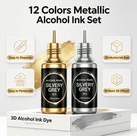 OSBANG 12 couleurs 10ML ensemble de pigments métalliques liquides à haut enrichissement en oxyde de fer bricolage avec résine époxy