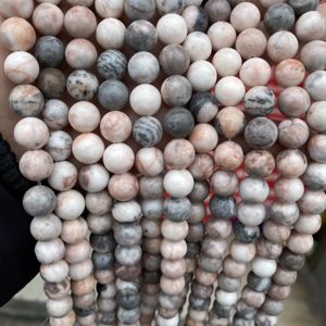 Màu Hồng <span class=keywords><strong>Zebra</strong></span> Jasper Bán Buôn Liên Tục Chất Lượng Cao Đá Quý Tự Nhiên Mịn Lỏng Vòng Ngựa Vằn Màu Hồng Hạt Để Làm Đồ Trang Sức - Product Image 4