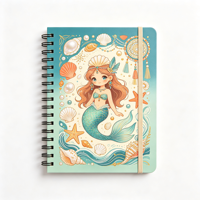 Carnet à spirale personnalisé 200 pages A5 pour la prise de notes quotidiennes, style sirène, cahier d'exercices premium pour étudiants