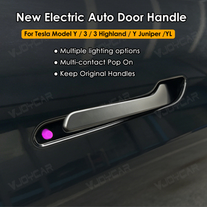 2026 Multi-Touch LED <strong>Door</strong> Handle for Tesla Model 3 Y Auto Electric Handle Presenting <strong>Knob</strong> Ambient Lamp Upgrade Accessories - Product Image 2