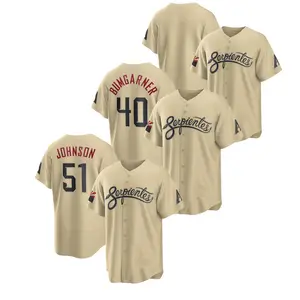 Mens Arizona Diamond Back Baseball Jerseys Fashion Sports Wear Stitched Blank City Connect Player Jersey Baseball Shirts - Gold