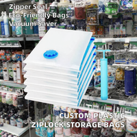 Sacs de rangement sous vide en plastique PE personnalisés avec fermeture éclair et impression flexo pour vêtements et chaussures - Sacs de rangement recyclables pour économiser de l'espace