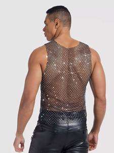 Débardeurs pour hommes <span class=keywords><strong>en</strong></span> <span class=keywords><strong>gros</strong></span> 2025, grands modèles <span class=keywords><strong>en</strong></span> <span class=keywords><strong>maille</strong></span>, débardeurs noirs d'été LGBT, débardeurs ajourés, gilets de rue à grands trous - Product Image 2