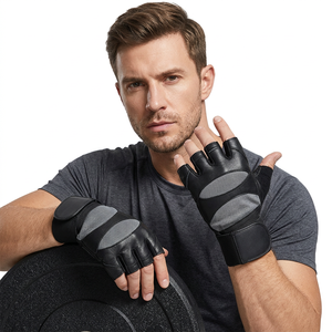 New Arrival Latest Design Gym Cycling Fitness Exercise Weightlifting Leather <b>Gloves</b> Hand Protection Heavy Lifting - Product Image 1