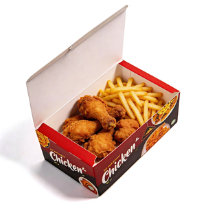 Caja de Embalaje de Alimentos Plegable Personalizada <span class=keywords><strong>al</strong></span> por Mayor para <span class=keywords><strong>Papas</strong></span> Fritas y <span class=keywords><strong>Pollo</strong></span> Frito - Product Image 2