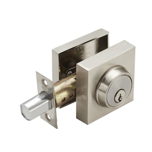 Cerradura de Seguridad Moderna de Cilindro Cuadrado de Aleación de Zinc con Llave, Acabado Níquel Satinado, Fácil Instalación, Herrajes para Puertas - Product Image 1