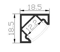 Aluminium Extrusion 6000 Series Corner LED Strip Light 18.5mm Anodisé Finition Décorations Coupe Personnalisée Poinçonnage Disponible
