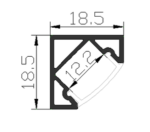 แถบไฟ <span class=keywords><strong>LED</strong></span> เข้ามุมแบบอะลูมิเนียม18.5มม. 6000ขึ้นรูปโลหะชุบผิวแบบกำหนดเองได้ - Product Image 3