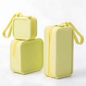 Лидер продаж, большие емкости, Легкие многофункциональные силиконовые косметические сумки, водонепроницаемые дорожные Роскошные Пользовательские логотип на молнии - Product Image 3