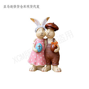 Encantador Adorno de Resina de Conejito de Pascua con Huevos Coloridos, Decoración Divertida para Estantes y Escritorios, Estatuilla Personalizada Única - Product Image 4