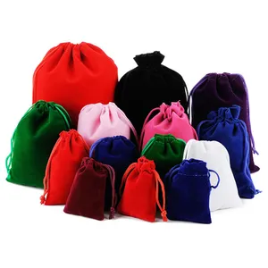 En gros logo personnalisé grand rouge noir bleu poussière chaussure emballage sac pochette en velours