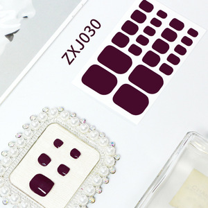 Toe Nail Sticker Wraps Calcomanías <span class=keywords><strong>adhesivas</strong></span> Toenail Polish <span class=keywords><strong>Tiras</strong></span> DIY Foot Calcomanías <span class=keywords><strong>Manicura</strong></span> Mujeres Color sólido Cubierta completa Foot Stickers - Product Image 6