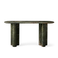 Table console de rangement moderne en travertin vert forêt, personnalisée OEM/ODM, pour salon, meubles de maison, SW STONE