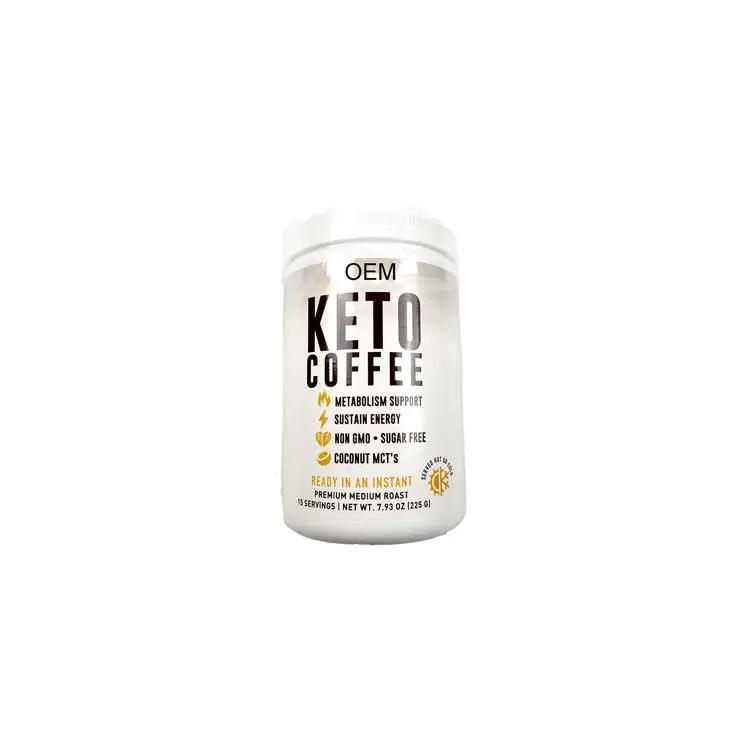 Hochwertige Handelsmarke KETO COFFEE Bullet-Proof Instant kaffee MCT Oil Vegan & Grass-Fed Butter