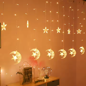 Éclairage décoratif islamique et musulman LED Étoile et lune pour le Ramadan Eid Mubarak et Noël Indice IP44 - Product Image 1
