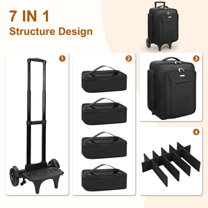 Vali kéo đựng đồ trang điểm cỡ lớn Relavel, ba lô đựng đồ trang điểm cho chuyên viên trang điểm, hộp đựng dụng cụ làm tóc, túi đựng mỹ phẩm - Product Image 6